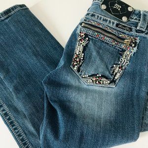 Miss Me Jeans, Signature Cuffed Capri, Women's Jeans, Sz 29, NWOT, Embellished